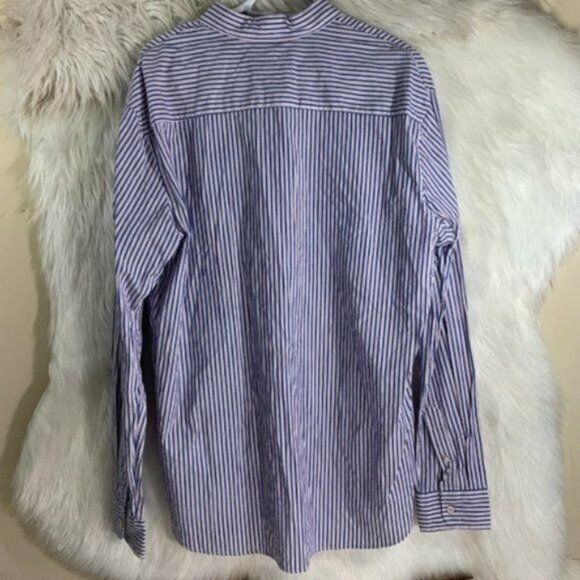 Crown & Ivy Blue Red White Stripes Button Front Si - Picture 4 of 4